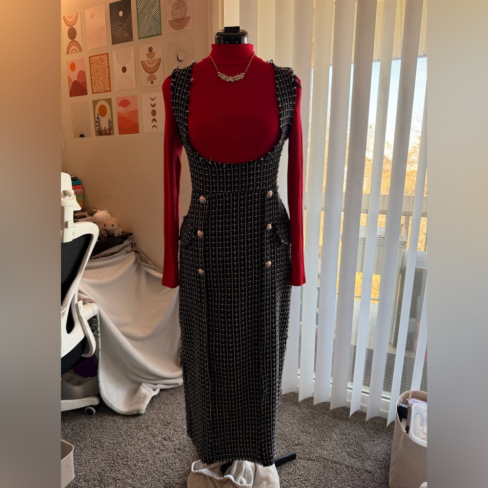 SHEIN Black and White Tweed Dress